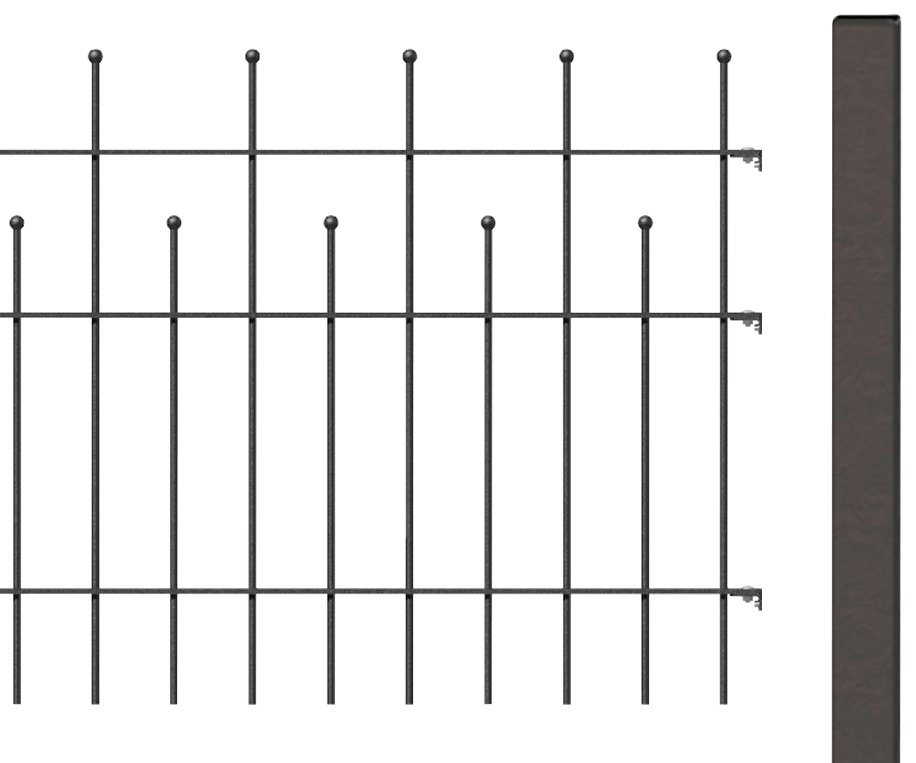 Alberts Metallzaun Madrid, (Set), Höhe: 49,5, 73,5 und 98,5 cm, Gesamtlänge: 10 m, zum Einbetonieren von Alberts