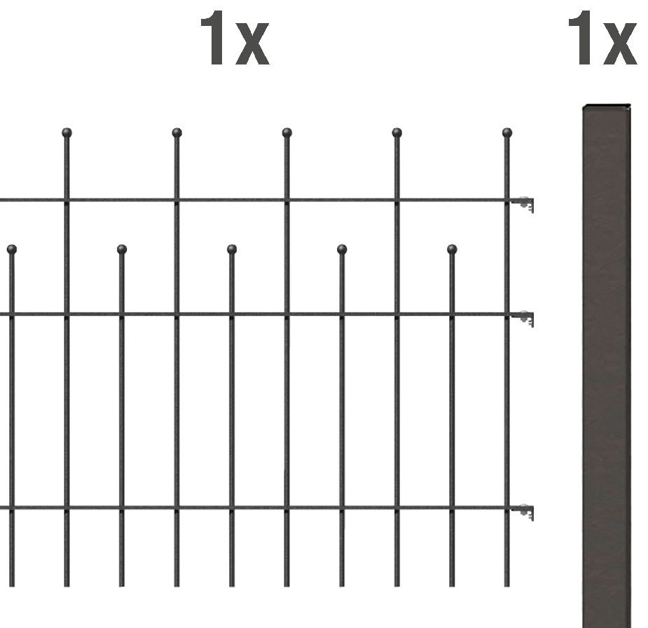 Alberts Metallzaun Anbauset Madrid, Höhe: 49,5, 73,5 und 98,5 cm, Breite: 200 cm, zum Aufschrauben von Alberts