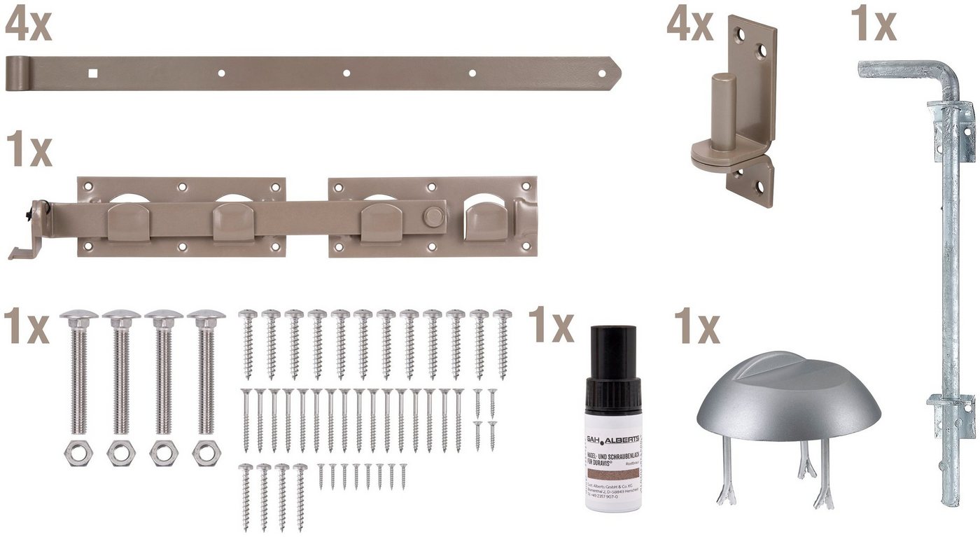 Alberts Torbeschlag DURAVIS® Beschlagssortiment, für Doppeltore, duplexbeschichtet von Alberts