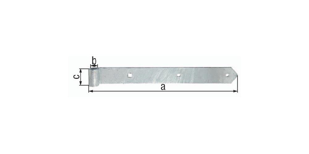 Alberts Türbeschlag Ladenband Breite 45 mm Länge 700 x 45 mm Stärke 5 mm Ø 16 mm Stahl feuerverzinkt abgerundet von Alberts