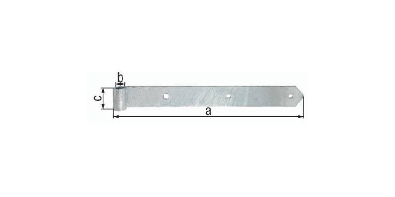 Alberts Türbeschlag Ladenband Breite 45 mm Länge 700 x 45 mm Stärke 5 mm Ø 16 mm Stahl feuerverzinkt abgerundet von Alberts