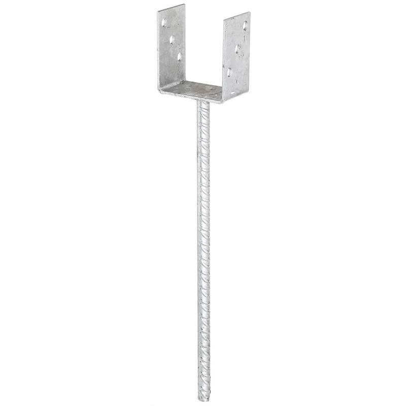 Alberts U-Pfostenträger/Riffelst. 91 mm x 100 mm/ 400 x 60 mm Feuerverzinkt von Alberts