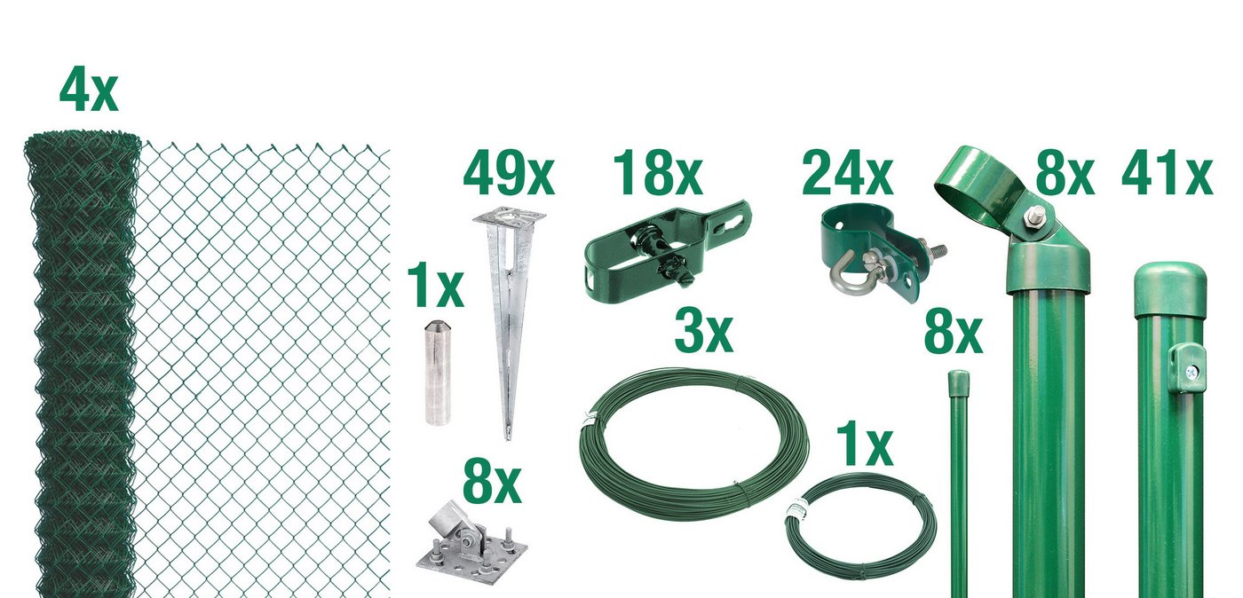 Alberts Zaun Set Maschendrahtzaun,EBH,grün2000/100, Set Maschendrahtzaun,Bodenhülsen,grün2000/100 Alberts Zaun Set Maschendrahtzaun,EBH,grün2000/100, Set Maschendrahtzaun,Bodenhülsen,grün2000/100 von Alberts