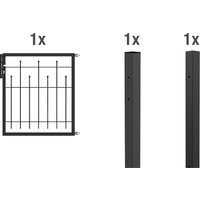 Alberts Zauneinzeltür "Madrid" Breite: 100 cm, Höhe 80 und 100 cm, feuerverzinkt von Alberts