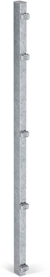 Alberts Zaunpfosten 60x40 mm für Doppelstabmattenzaun, 147,5 cm, zur Befestigung mit Einschlag-Bodenhülse oder Pfostenträger von Alberts