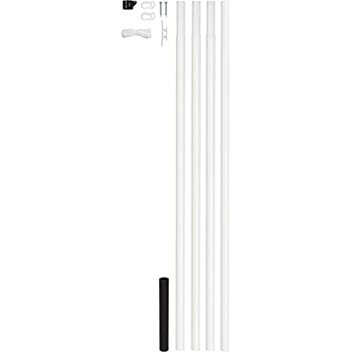 GAH-ALBERTS 639709 Fahnenmast zylindrische Form Stahl roh, Oberfläche: zinkphosphatiert, Gesamthöhe 6150 mm, Höhe über Boden 5750 mm, Rohr-Ø 42 mm, weiß kunststoffbeschichtet von Alberts