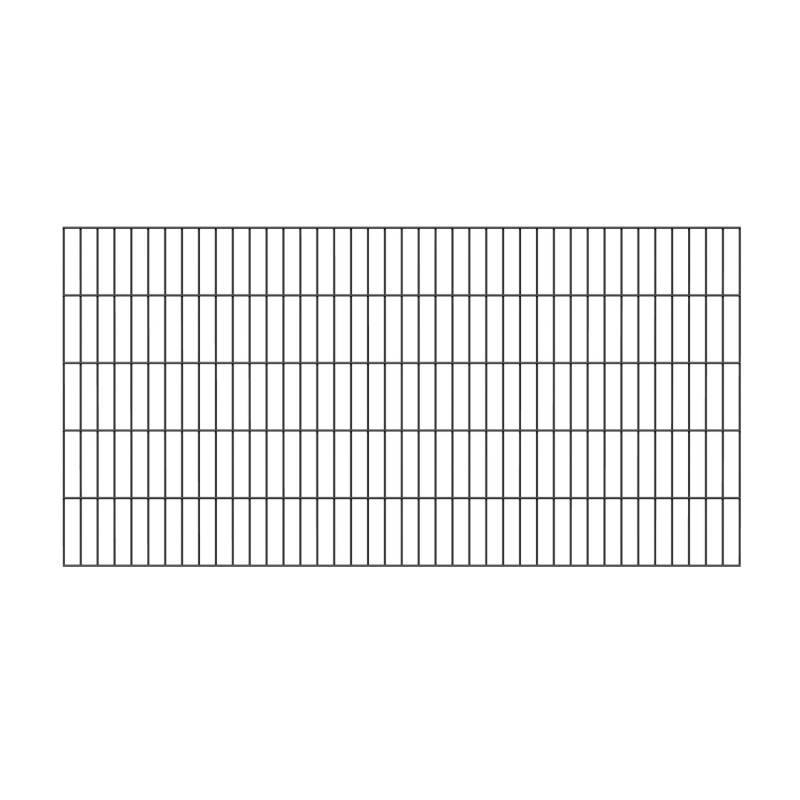 Metallzaun Grund-Set Doppelstabmatte Anthrazit z. Einbetonieren 140 cm x 10 m von Alberts