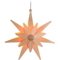 Albin Preissler Dekostern "Weihnachtsstern, Handwerkskunst aus dem Erzgebirge" zum Hängen, Ø 38 cm, Weihnachtsdeko aus Holz von Albin Preissler