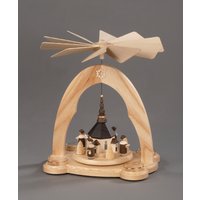 Albin Preissler Weihnachtspyramide "Seiffener Kirche mit Kurrende, Handwerkskunst aus dem Erzgebirge" Weihnachtsdeko aus Eschenholz von Albin Preissler