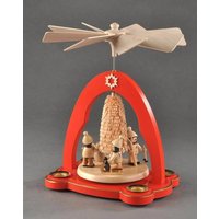 Albin Preissler Weihnachtspyramide "Tischpyramide - Winterkinder, Weihnachtsdeko rot" von Albin Preissler