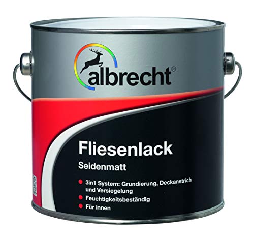 Albrecht 3400605771901002500 Fliesenlack seidenmatt weiß 2,5l von Albrecht