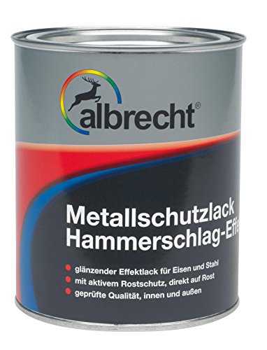 Albrecht Metallschutzlack Hammerschlag-Effekt 0017 750 ml, anthrazit, 3400606750001700750 von Albrecht