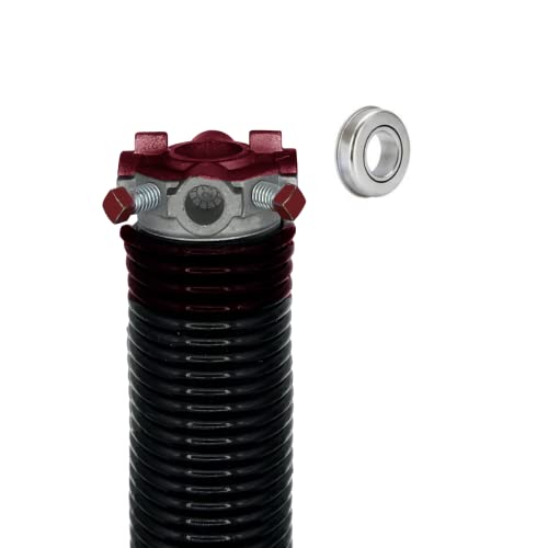 Alcan Garagentor-Torsionsfeder (234 x 1,75 x 35) | 2,5 cm ID-Stahllager | Ersatz für rechte Hand (linke Seite) (Kegelfarbe: Rot) von Alcan