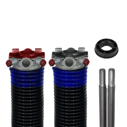 Alcan Garagentor-Torsionsfedern (0,7 cm Draht x 5,1 cm T x 88,9 cm L) mit 2,5 cm Nylonbuchse + Wickelstangen, Ersatz für Links- und Rechtshänder, Blau von Alcan