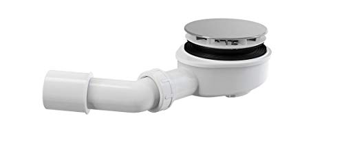 Ablaufgarnitur für Duschwannen- Dusche Siphon -Maße: Ø 90 mm Ablauf flach 60 mm Alcaplast-Farbe:weiss/-Chrom von Alcaplast