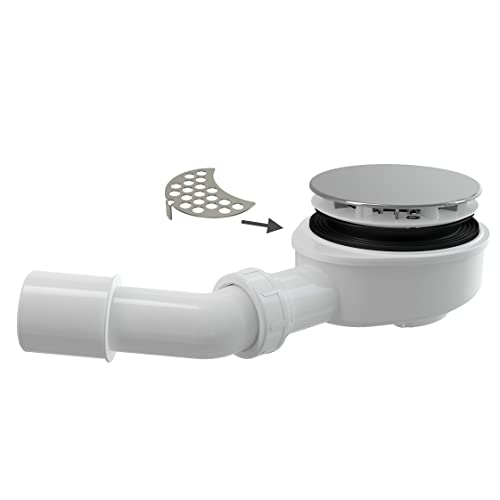 AlcaPlast A491CR Ablaufgarnitur Dusch Ablauf Siphon ø 90mm Abfluss | inkl. Haarsieb von Alcaplast