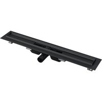 Alcadrain APZ101BLACK Low Duschrinne mit Rand für den perforierten Rost, Schwarz-Matt 550 mm von Alcaplast