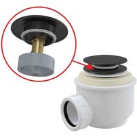 Alcaplast - Alcadrain A465BLACK-50 Ablaufgarnitur click/clack für die Duschwannen, Schwarz-Matt ø 50 von Alcaplast