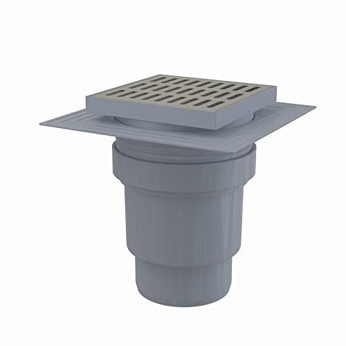 Bodenablauf 150x150 Anschluss DN 110 Senkrecht Edelstahl extra flach Duschablauf Badeablauf von Alcaplast