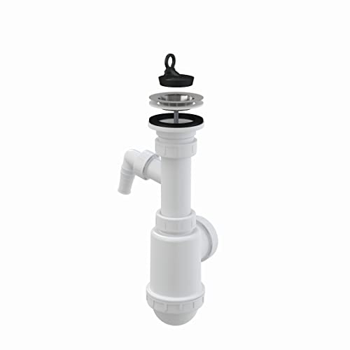 Spültisch Flaschen Siphon Rostfreies Gitter DN 70 Universal DN40/50 mit Anschluss an Waschmaschine Spülmaschine Ablaufgarnitur Ablauf Spülbecken Spüle von Alcaplast