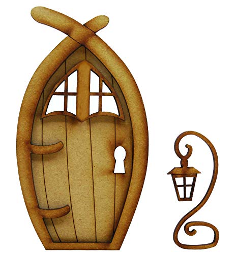 Narnia Feentür 3-dimensionale Selbstmontage Holz Feentür Bastelset mit Feenfenstern und magischer Laterne von Alchemy Engraving