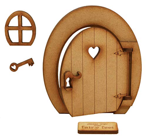 Ovale Öffnung Fee Tür. Ovale dreidimensionale Öffnung Fee Tür. Holz-Selbstmontage Handwerkskit. von Alchemy Engraving