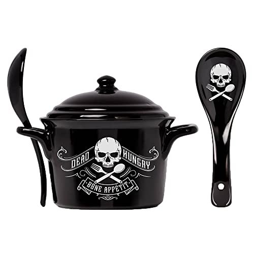 Alchemy England Bone Appetit Hexenkessel mit Löffel Unisex Becher schwarz/weiß von Alchemy - The Vault