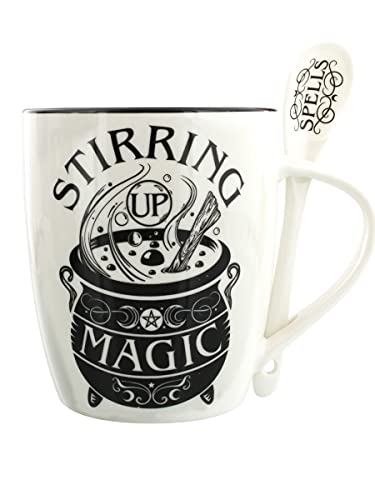 Alchemy Gothic Tasse und Löffel Set Stirring up Magic Weiß von Alchemy - The Vault