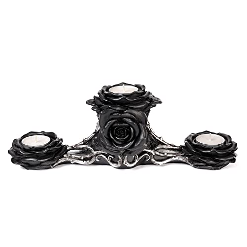 Alchemy Gothic Teelichthalter Black Rose Triple Schwarz von Alchemy