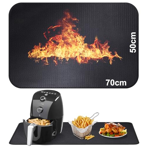 50 * 70cm Feuerfeste Unterlage | Glasfasersilikon-Feuerschutzmatte für Tischplatte | Hitzebeständige Matte für Luftfritteuse | Feuerfeste Unterlage Kaffeemaschine | Anti-Rutsch Wasserdichte 50 * 70cm Feuerfeste Unterlage | Glasfasersilikon-Feuerschutzmatte für Tischplatte | Hitzebeständige Matte für Luftfritteuse | Feuerfeste Unterlage Kaffeemaschine | Anti-Rutsch Wasserdichte von Alckijy