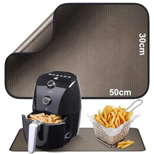 Feuerfeste Unterlage | Glasfasersilikon-Feuerschutzmatte für Tischplatte | Hitzebeständige Matte für Luftfritteuse | Feuerfeste Unterlage Kaffeemaschine | Anti-Rutsch Wasserdichte (Braun, 30 x 50 cm) von Alckijy