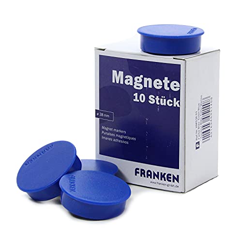 ALCO 10 Kraftmagnet, Form rund, Tragkraft 2500g, 38mm ø, blau ( 10 Stück ) von Alco-Albert