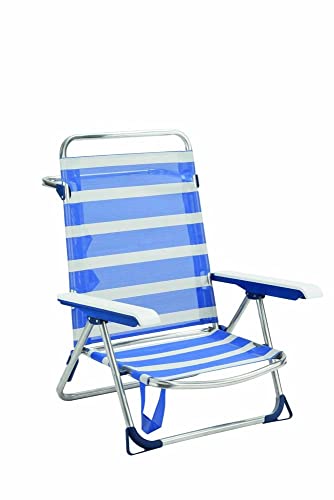 Alco 6075 alf-1556 Manufakturen – Stuhl/Bett-Strand, 69 x 63 x 14.5 cm, blau und weiß von Alco-Albert