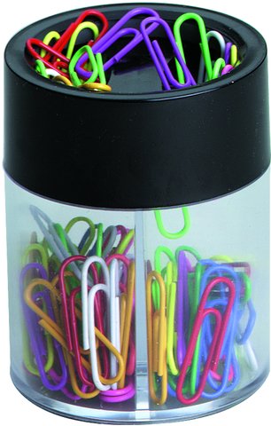 Klammernspender schwarz rund mit Magnet von Alco-Albert