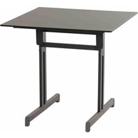 Gastrotisch 80x80 cm, anthrazit/anthrazit Gestell aus Stahl in anthrazit, Tischplatte aus Compac Plus in anthrazit von Alco