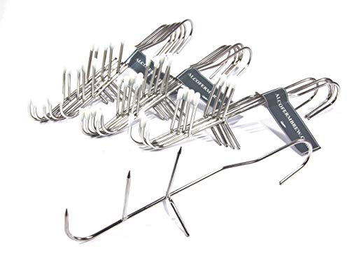 15 x Räucherhaken -V- zum Fische - Die Haken mit 3 Spitzen und Spreize - Edelstahl von AlcoFermBrew