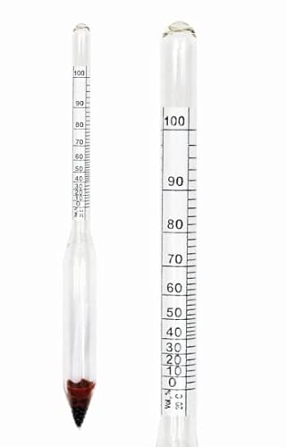 Alkoholmeter 0-100% – Alkoholhydrometer | Alkoholtester | Dichtemessgerät für Alkohol von AlcoFermBrew