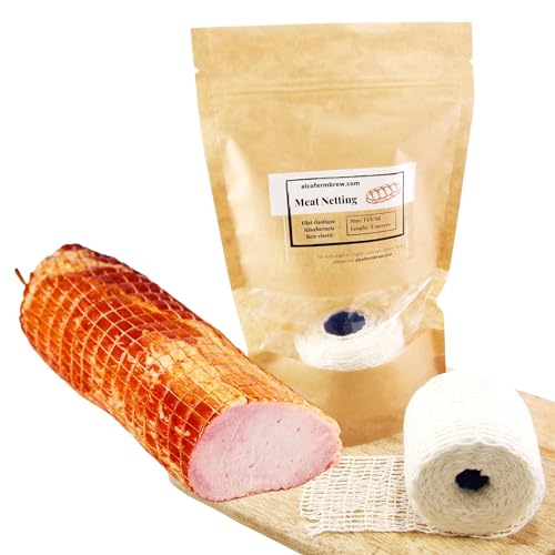 AlcoFermBrew Räuchernetz 125/36-5M Fleisch Netz | Fleischnetz | Lachsschinken Netze | Rollbraten Netz | Metzgereiausstattung Netz | Elastische Netz | Schinkennetz von AlcoFermBrew