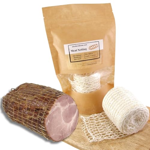 AlcoFermBrew Räuchernetz 200/24-5M Fleisch Netz | Fleischnetz | Lachsschinken Netze | Rollbraten Netz | Metzgereiausstattung Netz | Elastische Netz | Schinkennetz von AlcoFermBrew