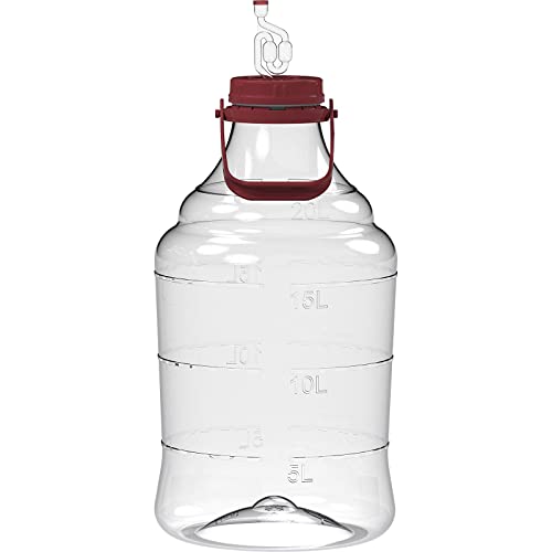 AlcoFermBrew Unzerbrechlicher Ballon 20L mit Griff – Weinballon PET | Weinballon Leichte Ballonflasche mit Griff von AlcoFermBrew