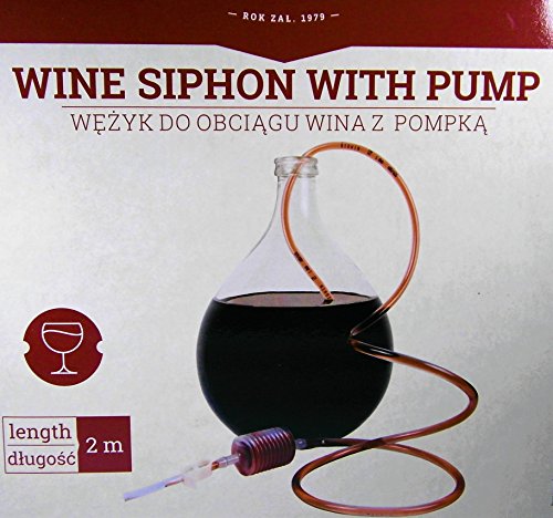 Weinheber mit Ansaugpumpe und Klemme - 2 Meter Weinschlauch für Weinballons, Saftballons, Korbflasche von AlcoFermBrew