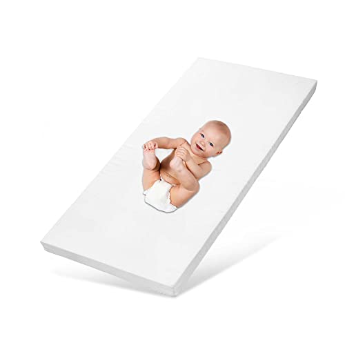 Alcube® Easy Babymatratze 60x120 aus Schaumstoff mit waschbarem Bezug bei 60°C für Gitterbett oder Beistellbett I kombinierbar mit Spannbettlaken oder Matratzenschoner 120x60 von Alcube