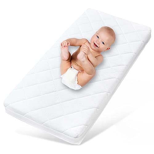 Alcube® FRESHY Kindermatratze 70x140 cm mit waschbarem Bezug bei 60°C für Babybett oder Juniorbett I kombinierbar mit Spannbettlaken oder Matratzenschoner 70x140 I Premium Schaumkernhöhe von 9 cm von Alcube