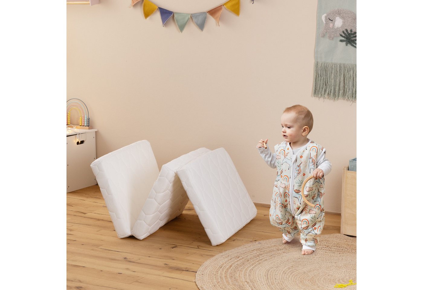 Klappmatratze Komfort Reisebettmatratze Faltmatratze, Alcube, 4.5 cm hoch, (Set, praktischer Tragetasche), Reisebettmatratze 60x120 cm - Matratze für Baby von Alcube