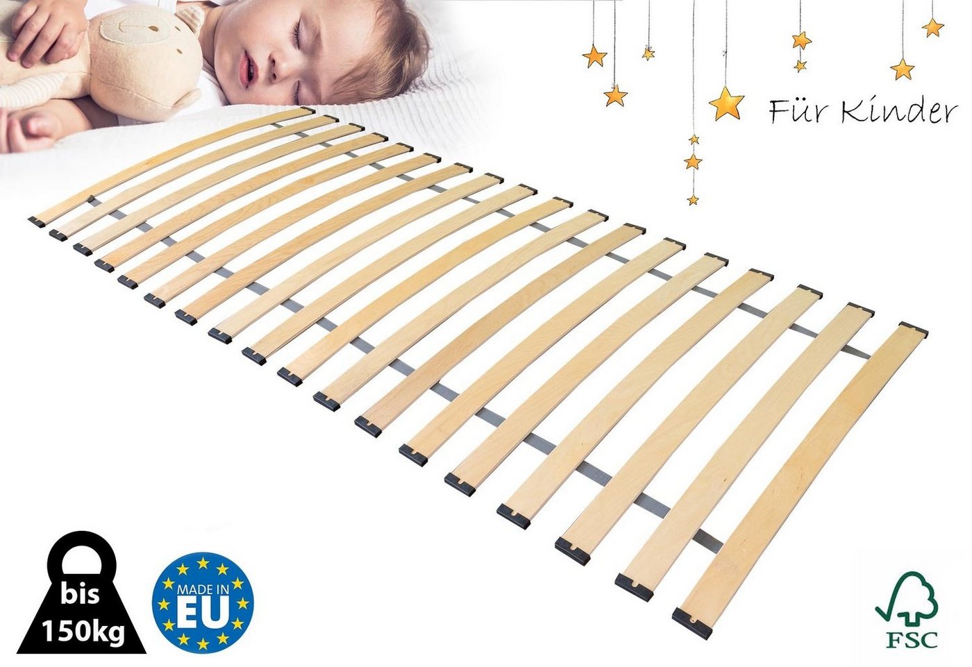 Rollrost »Comfort Plus«, Alcube, Kopfteil nicht verstellbar, Fußteil nicht verstellbar, Rolllattenrost 90x200 cm, Lattenrost Holzlatten von Alcube