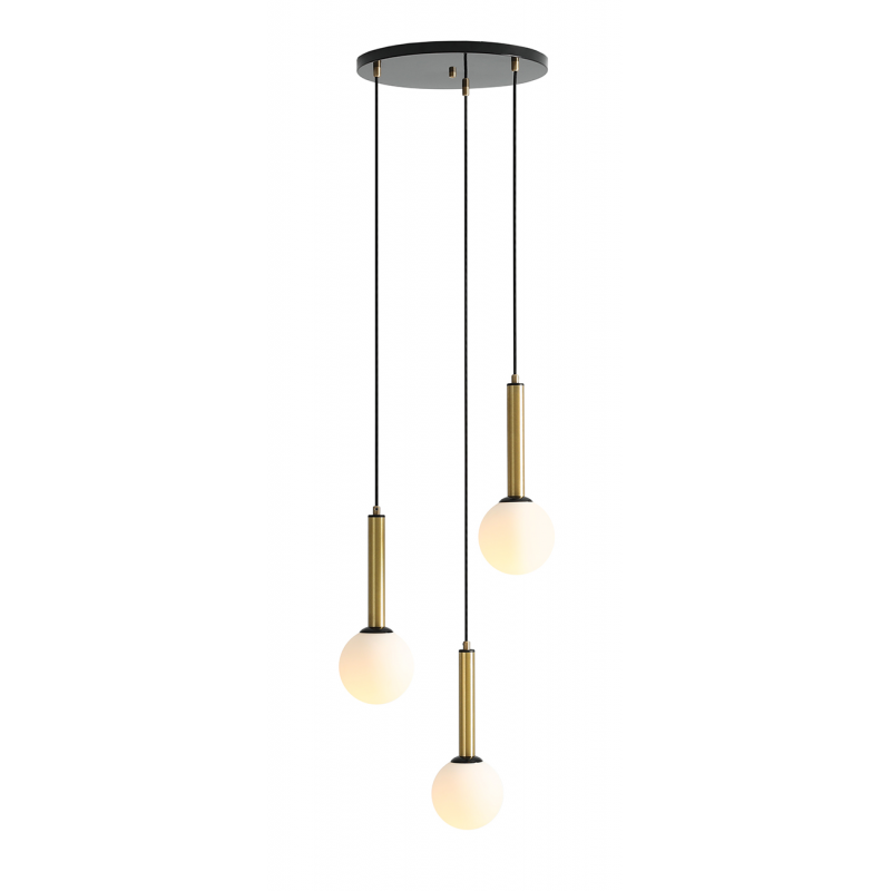 Aldex Hängeleuchte Pendelleuchte Lampe 1098 E 1 3 Flammig Schwarz Messing  B-Ware von Aldex