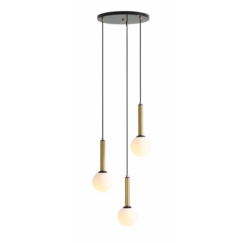 Aldex Hängeleuchte Pendelleuchte Lampe 1098 E 1 3 Flammig Schwarz Messing  B-Ware von Aldex