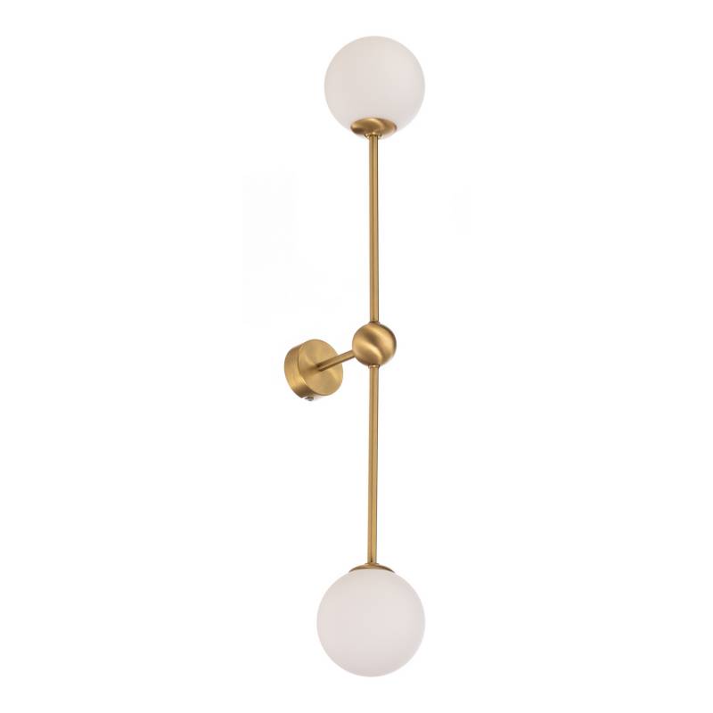 Aldex Wandleuchte Lampe Alison Messing Weiß 2 Flammig Glas Metall 89cm Leuchte B-Ware von Aldex