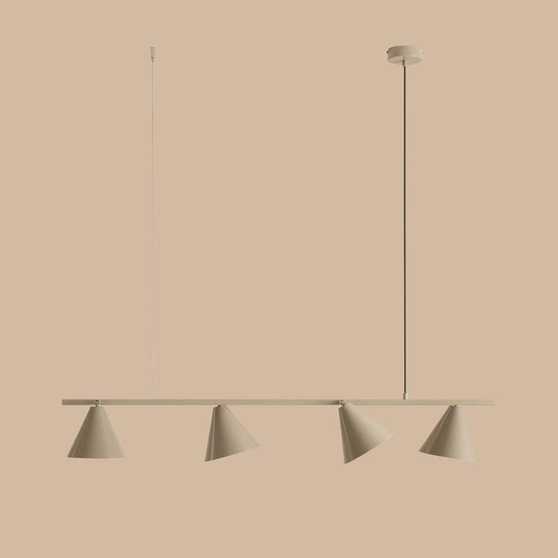 B-Ware Markus Hängeleuchte Deckenlampe E27 Metall Beige 4 Flammig Kegel 80 W Hängelampe von Aldex