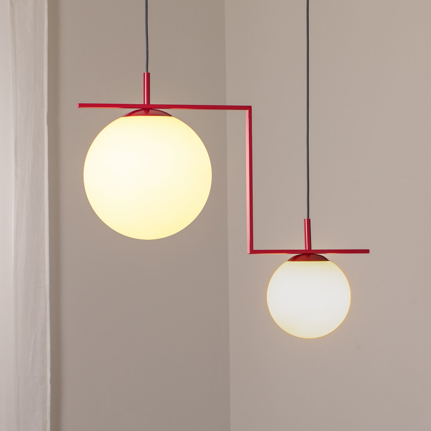 B-Ware Zac Hängeleuchte Pendelleuchte Lampe Opal Weinrot 2 Flammig Esszimmer B-Ware Zac Hängeleuchte Pendelleuchte Lampe Opal Weinrot 2 Flammig Esszimmer von Aldex